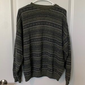 Bill Blass Mens XL Green and Navy Sweater